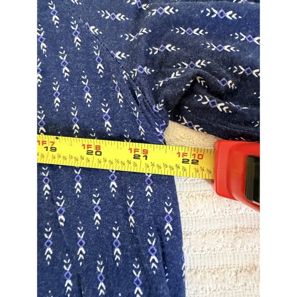 Style & Co Blue Floral Peasant Blouse PXL 3/4 Sleeve Boho Stretch Top - Picture 10 of 14